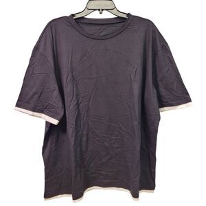 Men's Loose Fit T-Shirt Tops Basic Casual Round Neck Summer Black Shirts XXL
